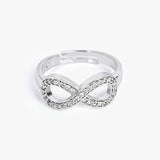 Buy Zircon Studded Infinity Silver Ring Online | March