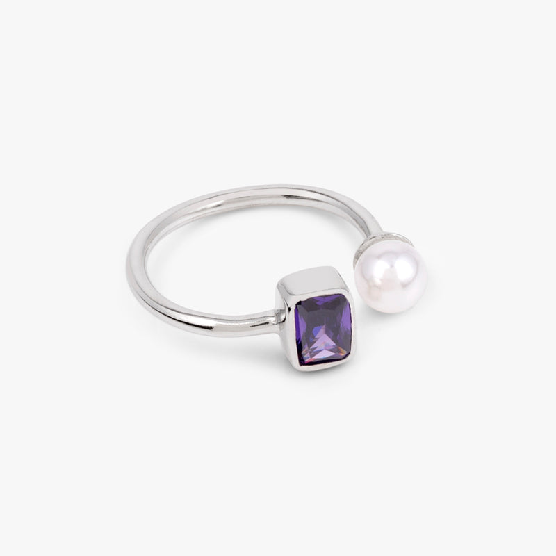 Buy Amethyst Silver Pearl Ring Online | March