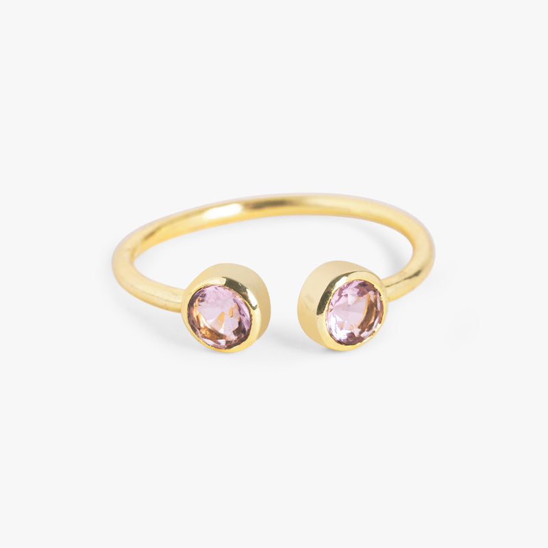 Minimal Light Pink Quartz Ring