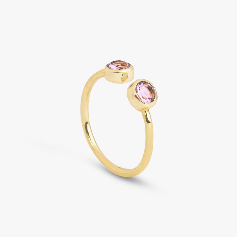 Minimal Light Pink Quartz Ring