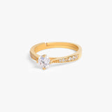 18k Gold Plated Silver Solitaire Ring