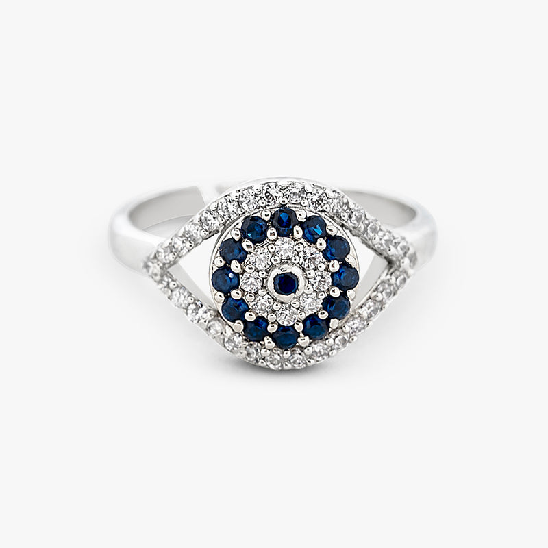 Buy Blue Evil Eye Silver Ring Online | March