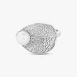 Buy Statement Pearl Leaf Silver Ring Online | March