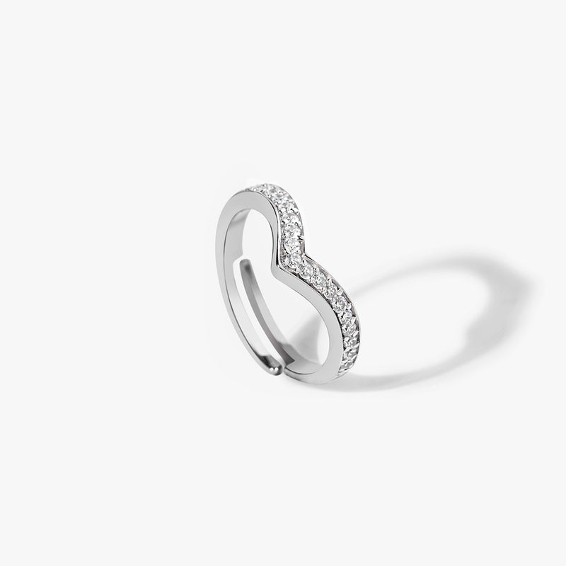 Buy Curved Chevron Silver Ring Online | March
