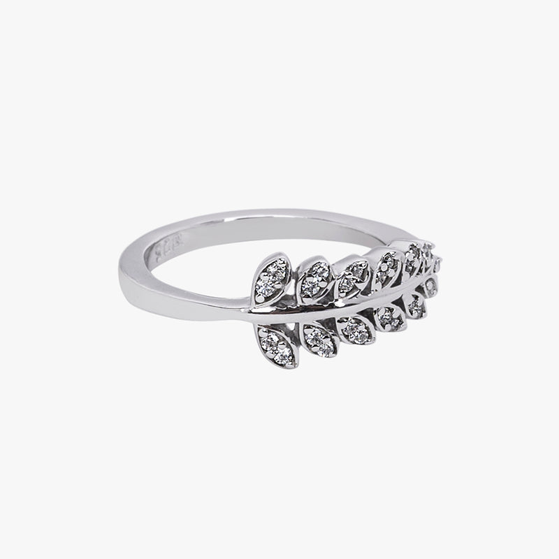 Buy Zircon Leaf Silver Ring Online | March