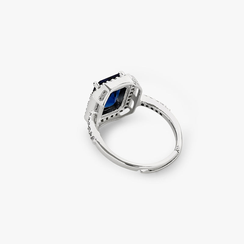Buy Blue Zircon Silver Statement Ring Online | March