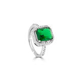 Buy Green Zircon Silver Statement Ring Online | March