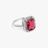 Buy Ruby Red Zircon Silver Statement Ring Online | March