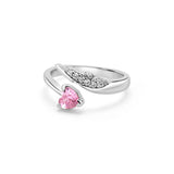 Buy Pink And White Zircon Silver Ring Online | March