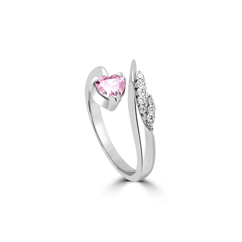 Buy Pink And White Zircon Silver Ring Online | March