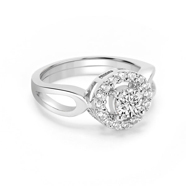 Buy Silver White Zircon Solitaire Ring Online | March