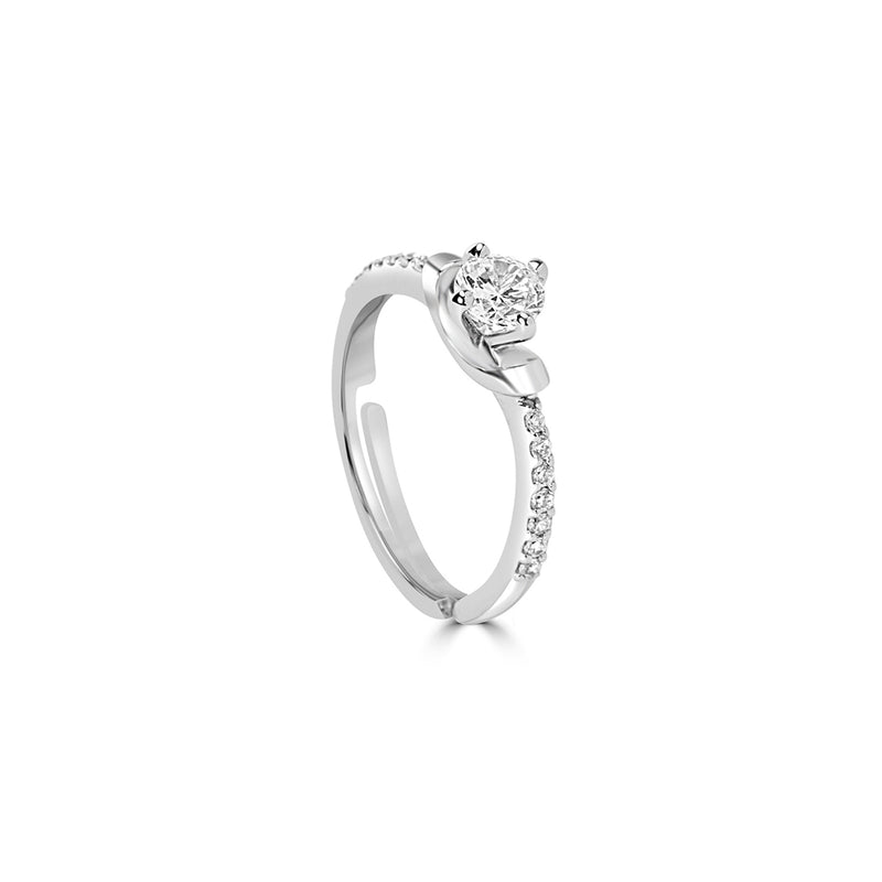 Buy Silver Prong Set Zircon Solitaire Ring Online | March