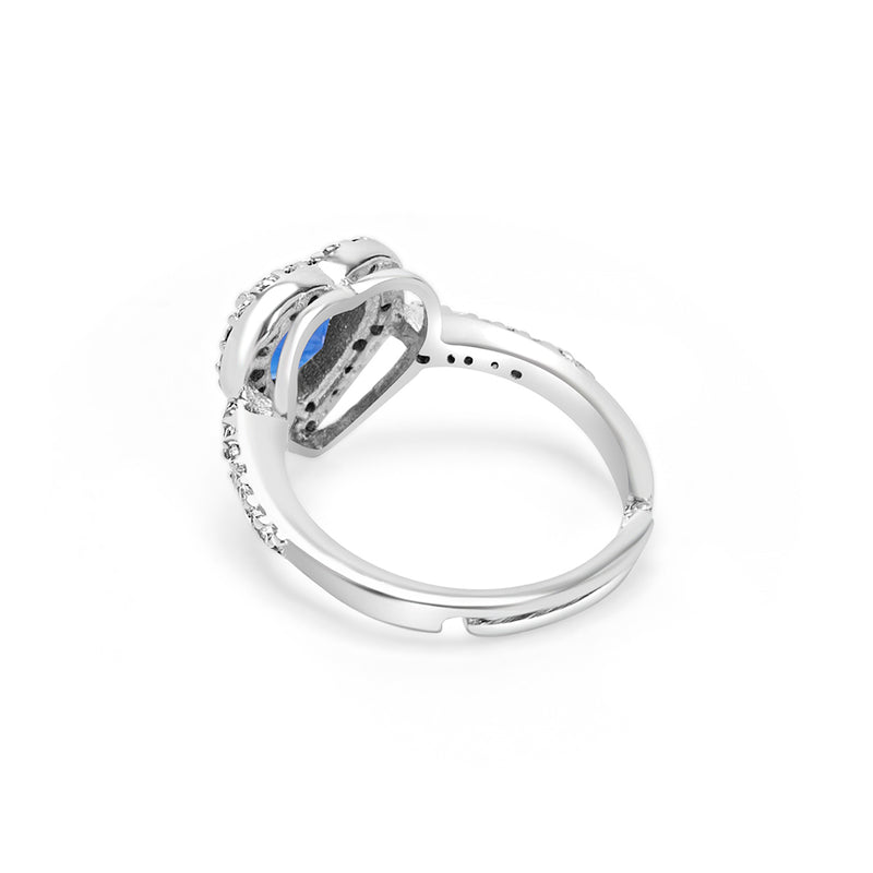 Buy Silver Blue Zircon Statement Ring Online | March
