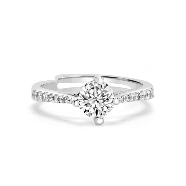 Buy Silver Prong Set Zircon Ring Online | March