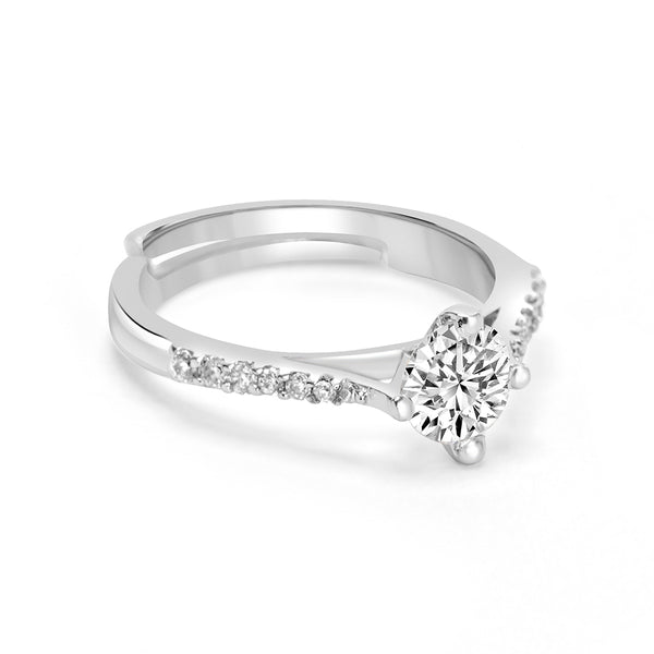 Buy Silver Prong Set Zircon Ring Online | March