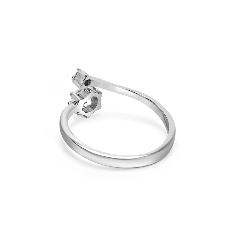 Buy Silver Bypass Zircon Ring Online | March