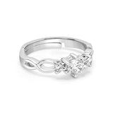 Buy Silver White Zircon Flower Ring Online | March