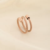 Textured Rope Overlap Statement Ring
