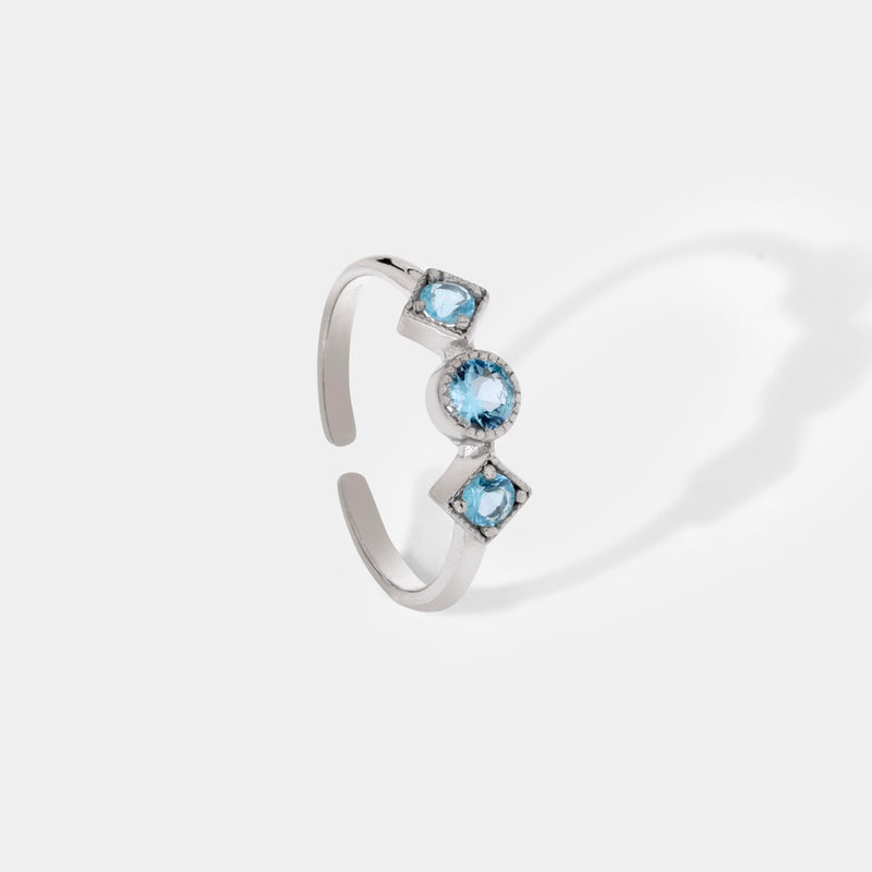 Buy Sleek Blue Topaz Silver Ring Online | March
