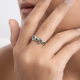 Buy Silver Green Onyx and Green Amethyst Ring Online | March