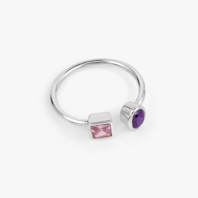Buy Amethyst and Pink Zircon Silver Ring Online | March