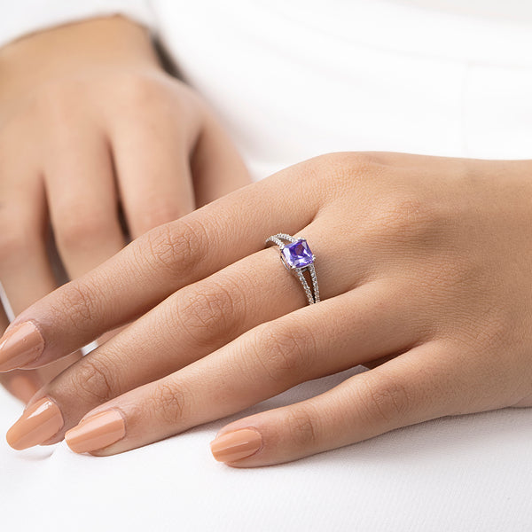 Buy Classic Amethyst Silver Ring Online | March