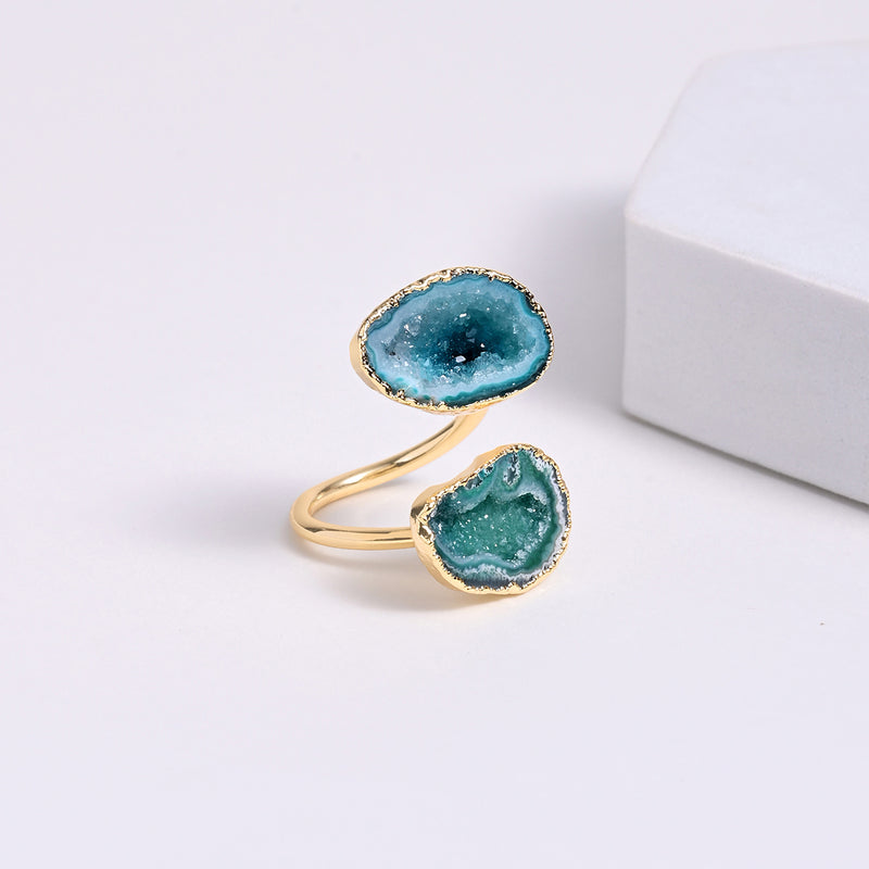 Buy 18K Gold Plated Silver Shaded Druzy Ring Online | March