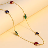Multi Colored Gemstones Convertible Necklace