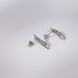Silver Studded Zircon Earrings