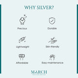 Buy Elegant Silver Pear Zircon Necklace Online | March